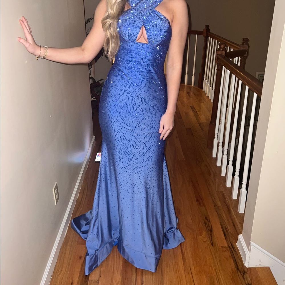 Sherri hill prom dress blue size 2